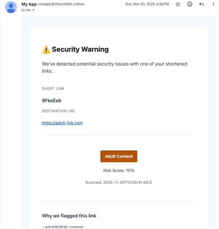 Minifi URL Shortener screenshots 2