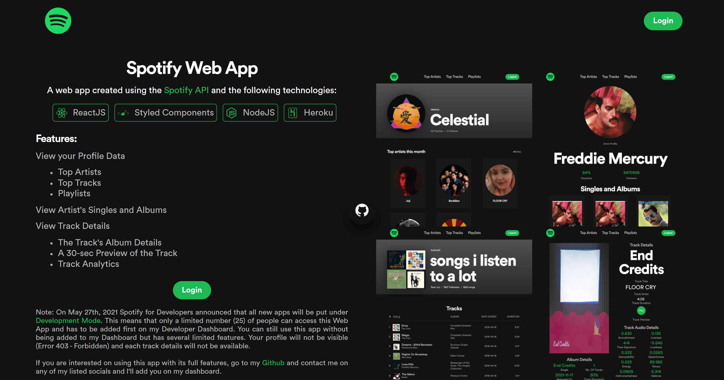 Spotify Viewer screenshots